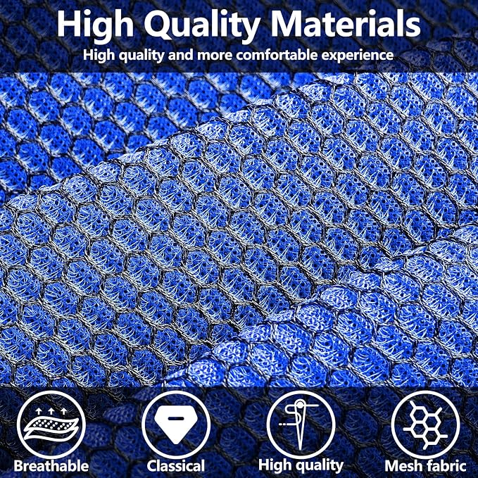 HChengkikz Front Car Seat Covers, Air Mesh, Breathable (Black + Blue) | Airbag Compatible, Automotive Comfort Protection, Universal Fit for Most Cars,Trucks,SUVs
