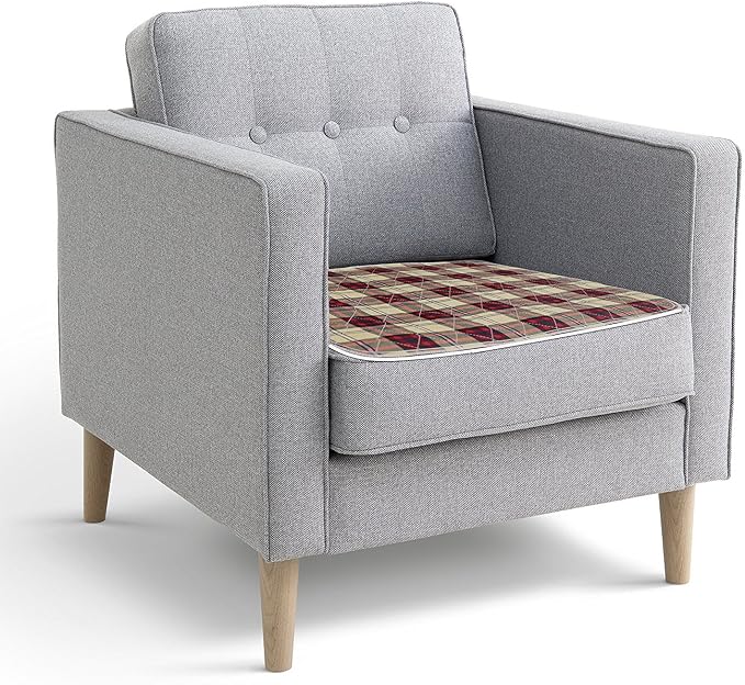 Waterproof Seat Pad, 20x22 Inch, Plaid | Washable, For Incontinence, Seniors, Adult, Children, or Pet, Triple Layer Chair Cover Protector, 24 Ounce Absorbency
