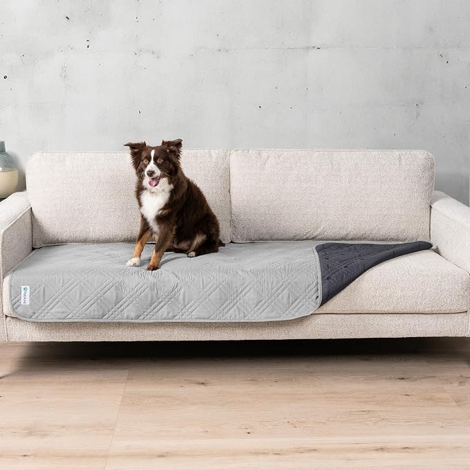 PetAmi Waterproof Bed Cover for Dogs, Pet Blanket Couch Cover, Reversible Furniture Cover Sofa Protector for Pet Cat Bed, Washable Dog Blanket for Seat, 30x70 Light Gray