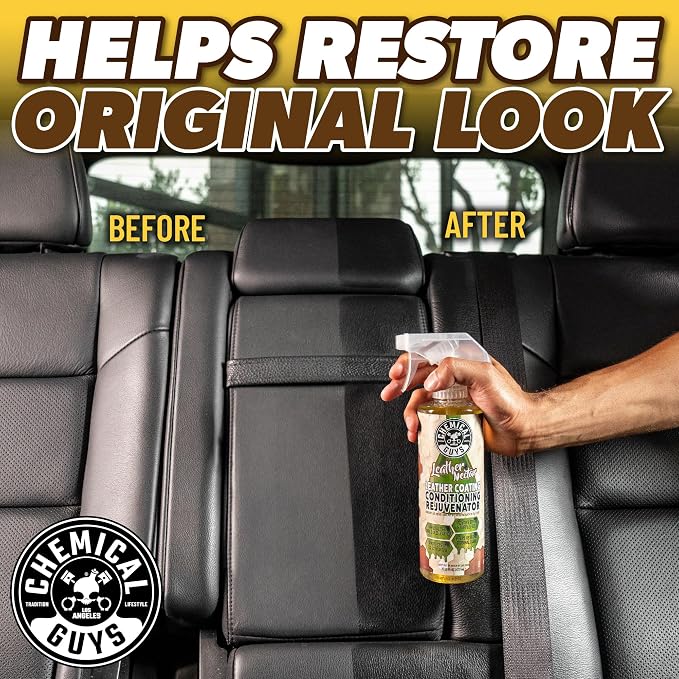 Chemical Guys, Leather Nectar Coating Conditioner & Rejuvenator, 16 fl oz | Conditioning coating nourishes and revives natural and synthetic leather, adding a soft satin look and protection