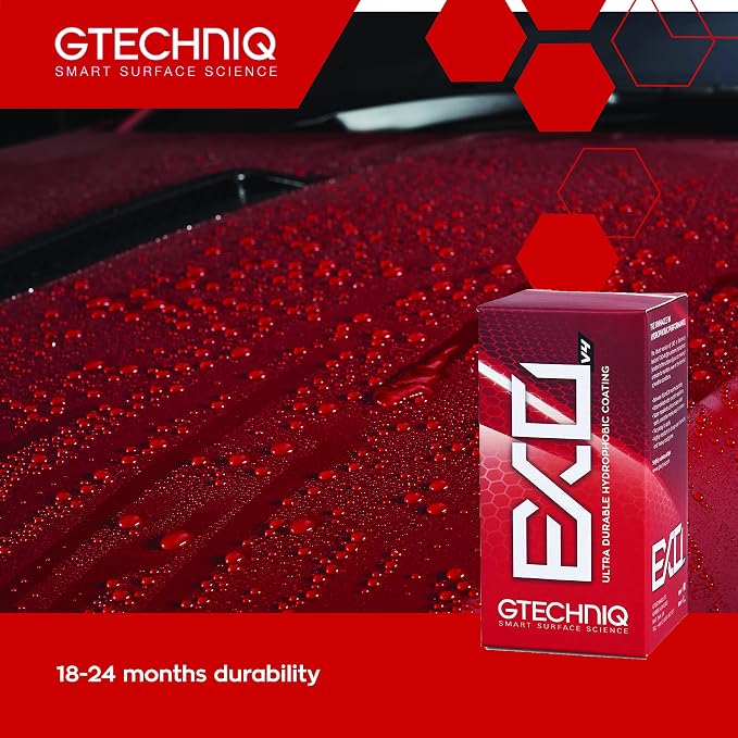 Gtechniq EXO Crystal Ultra Hydrophobic Coating, 1.7 fl oz | Repels Water and Dirt, High Gloss Finish, Long-Lasting Protection