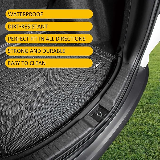 Wailtnb-All Weather Cargo Liner for Chevy Malibu 2016-2025 Custom Fit Car Trunk Mat Waterproof Easy to Clean TPE Cargo Mat Chevrolet Malibu 2016-2025 Accessories Black