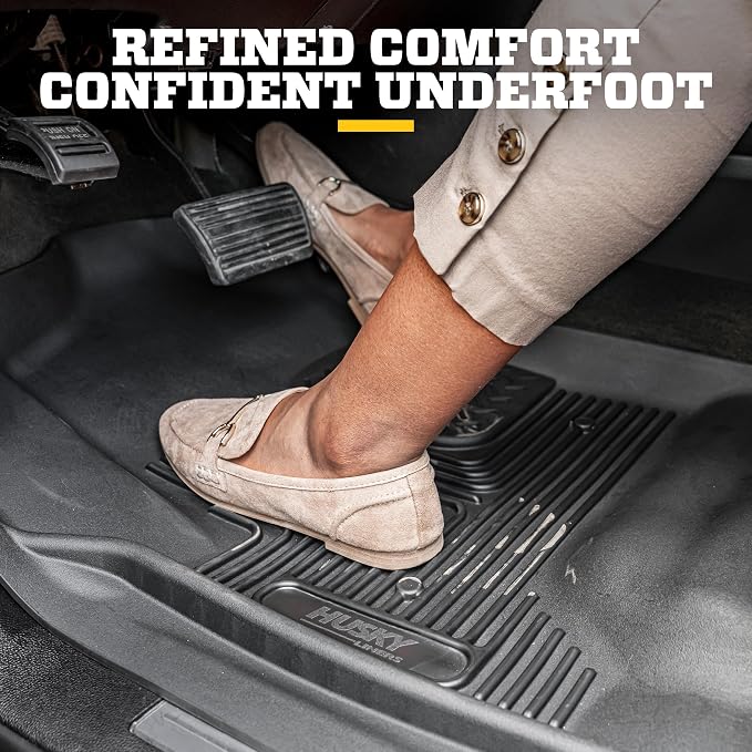 Husky Liners X-act Contour Floor Mats | Fits 2015-2026 Ford F-150, 2022-2026 Lightning, SuperCrew (Crew Cab) & SuperCab (EXT Cab) | Front Row, 2-pc Black - 53341
