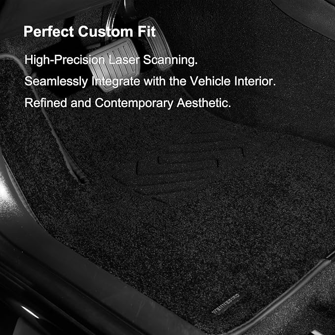 WENNEBIRD Front Carpet Floor Mats for Tesla Model 3 2017-2023, 2Pc | Not for Highland, 0.6-Inch Ultra-Thick Plush Carpet, Noise-Reducing Comfort, Waterproof TPE Layer, Anti-Slip Backing