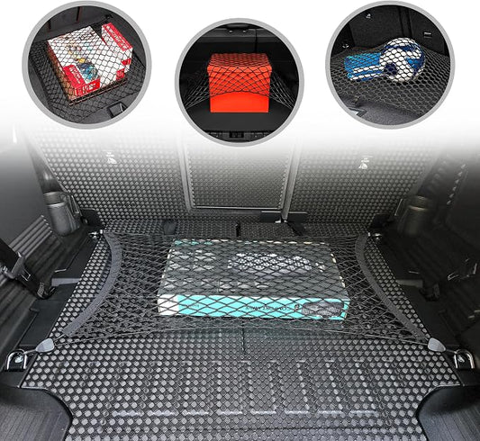 Floor Style Automotive Elastic Trunk Mesh Cargo Net for Land Rover Defender 2020-2025- Premium Trunk Organizers and Storage - Luggage Net for SUV - Best Car Organizer for Land Rover Defender