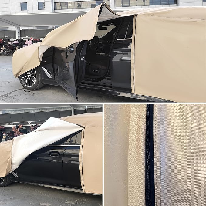 Heavy Duty Outdoor Car Cover Custom Fit for 2017-2026 Tesla Model 3, Windproof All Weather Waterproof Sun Rain UV Dust Snow Protection Outdoor Car Covers