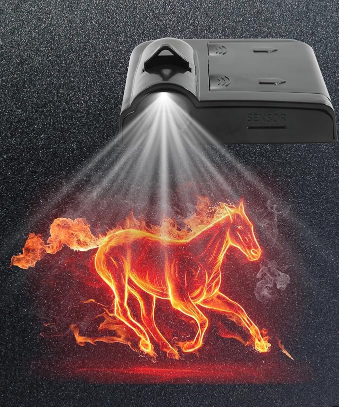 bylikeho 2Pcs Car Door Lights,Door Lights Logo Projector,Car Accessories HD Car Welcome Light,Door Sill Lights Wireless LED Door Paste Courtesy Light,Car Door Lights Logo (Fire Horse)