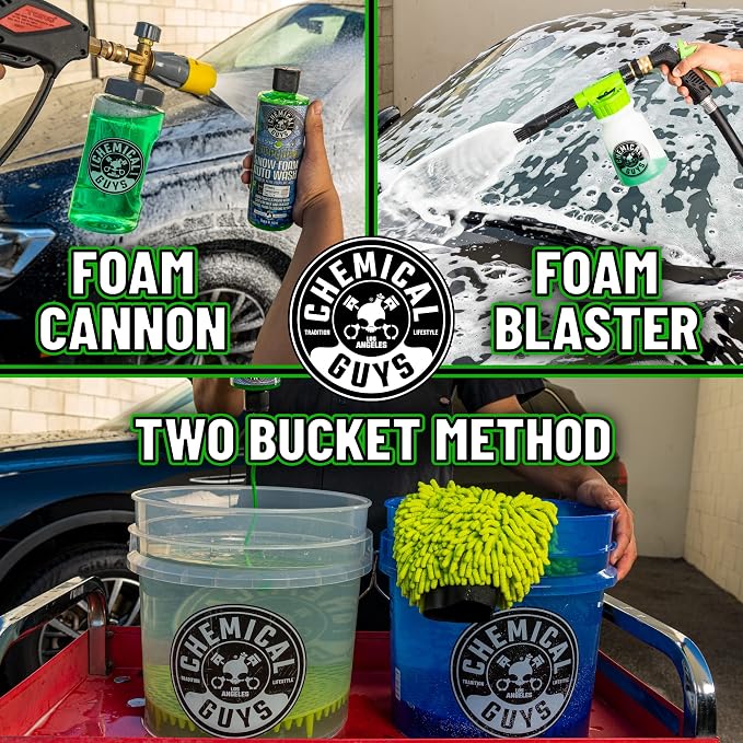 Chemical Guys, Snow Foam Wash Bundle, Foam Cannon, Gun & Two Soaps, 16 oz | Foam cannon and foam gun with watermelon and honeydew snow foam soaps, safe on wax, sealant and ceramic