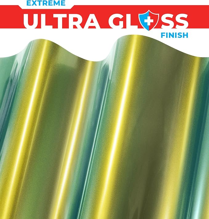 ColorFusion PPF by VViViD, Gloss Flip Thunder Green Dry Apply PPF Vinyl Car Wrap Roll 1.3ft x 5ft