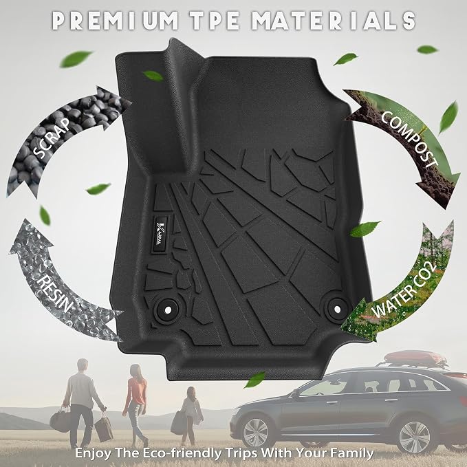 KARPAL All-Weather Floor Mats for 2018-2024 Chevy Equinox (Not for EV) / GMC Terrain, TPE Odorless Anti-Slip Automotive Floor Mats & Cargo Liner Backrest Mat for Chevrolet Equinox Accessories