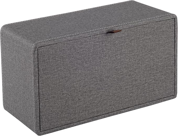 High-end Leather Tissue Box Holder Two Color Matching,Rounded Rectangle Napkin Pumping Paper Case Dispenser, Facial for Home Bathroom Dresser Office Automotive Decoration (Gray)