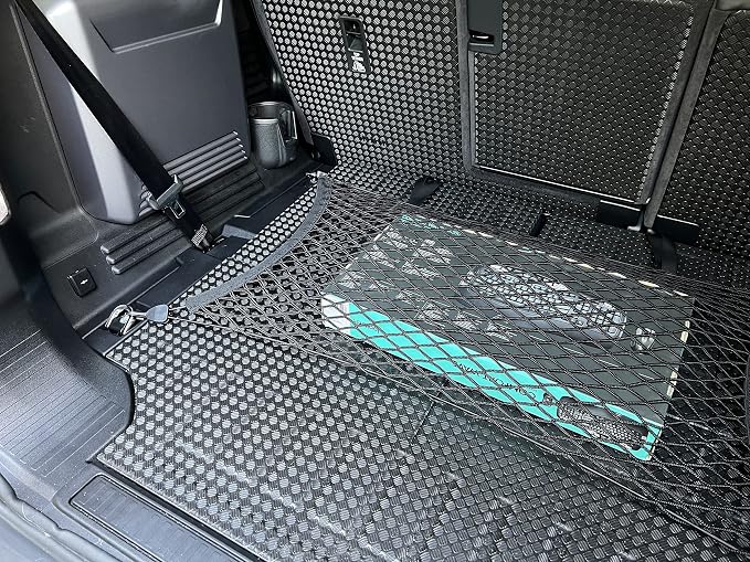 Floor Style Automotive Elastic Trunk Mesh Cargo Net for Land Rover Defender 2020-2025- Premium Trunk Organizers and Storage - Luggage Net for SUV - Best Car Organizer for Land Rover Defender