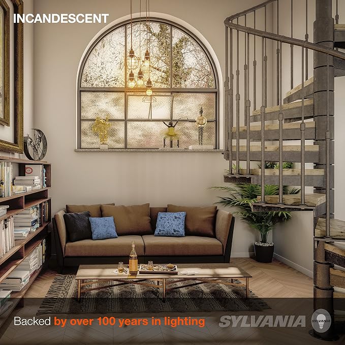 Sylvania 40 Watt Vanity Light Bulbs 6 Pack - Incandescent E26 Medium Base Globe Bulbs for Bathroom, Dimmable G25 Type G Round Vanity Bulbs 40W, 130V Clear Warm White