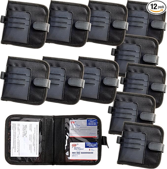High Road Car Visor Organizer and Registration and Insurance Card Holder with Clear Document Pockets and 3 Card Holders - Vehicle Document Holder for Cars, Trucks and SUVs - 12 pack