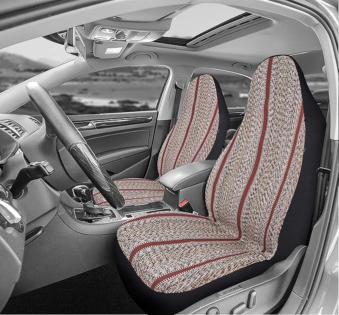 West Coast Auto Baja Blanket Bucket Seat Cover for Car, Truck, Van, SUV - Airbag Compatible (2PCS Red)