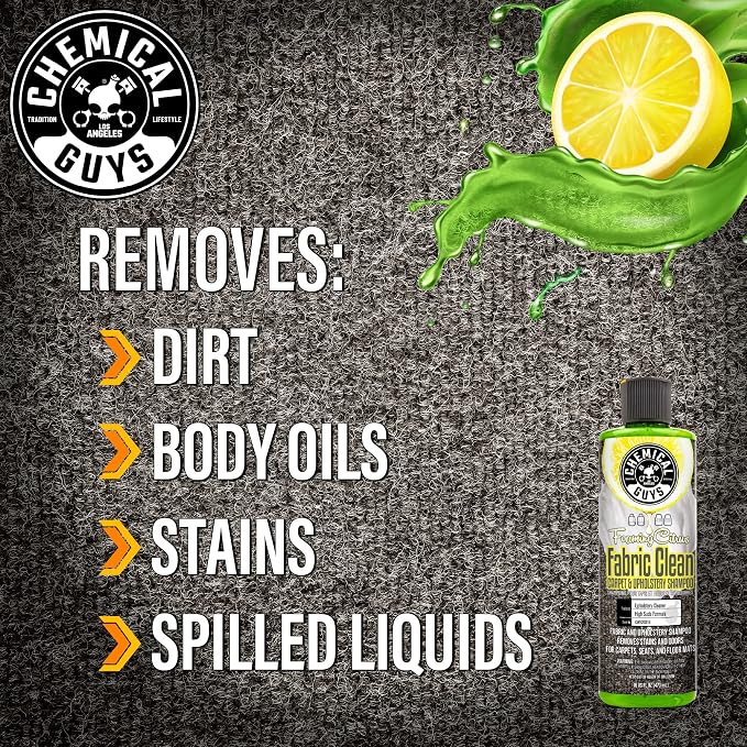 Chemical Guys CWS203 Foaming Citrus Fabric Clean Carpet & Upholstery Cleaner (Car Carpets, Seats & Floor Mats), Safe for Cars, Home, Office, & More, 128 fl oz (1 Gallon), Citrus Scent
