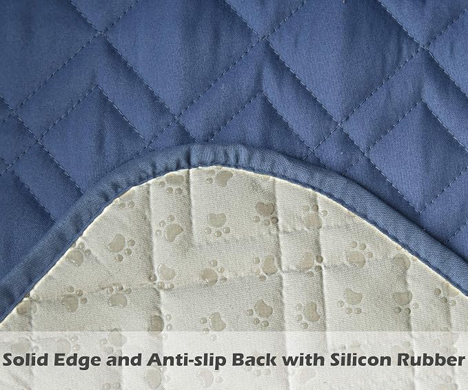 Ameritex Waterproof Nonslip Recliner Cover Stay in Place, Dog Chair Cover Furniture Protector, Ideal Recliner Slipcovers for Pets and Kids (Blue, 30'')