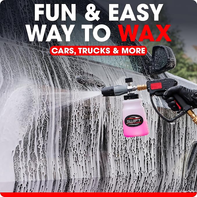 Swift Touchless Ceramic Foamable Wax (5 Gallon) – Spray On/Rinse Off For High-Gloss, Hydrophobic Protective Layer | For Foam Cannon & Foam Pump Sprayer After Car Wash | Wax Cars, Trucks, RV’s & More!