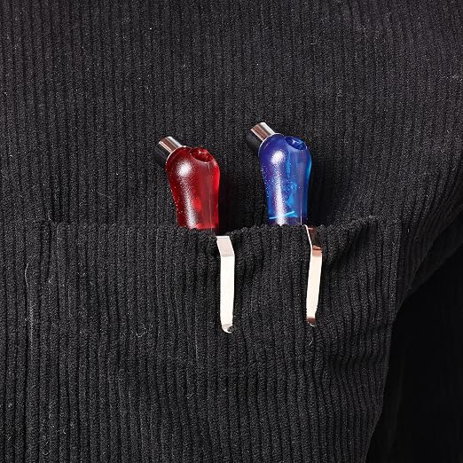 UNCO- Pencil Tire Pressure Gauge, 2 Pack Blue & Red, 10-75 PSI