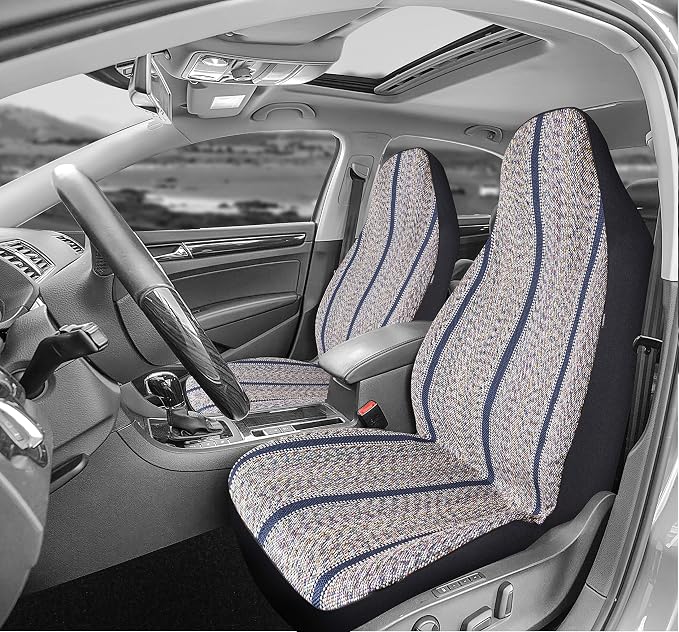 West Coast Auto Baja Blanket Bucket Seat Cover for Car, Truck, Van, SUV - Airbag Compatible (2PCS Blue)