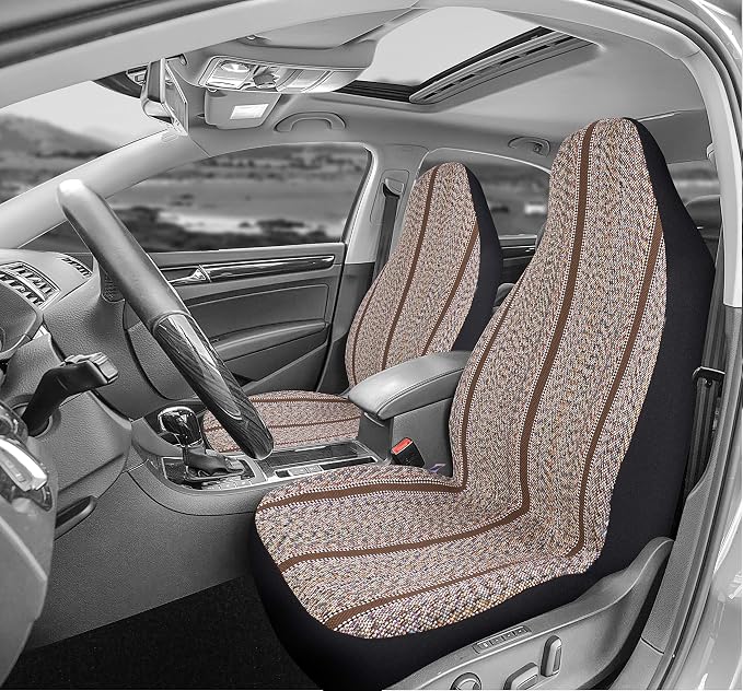 West Coast Auto Baja Blanket Bucket Seat Cover for Car, Truck, Van, SUV - Airbag Compatible (2PCS Brown)