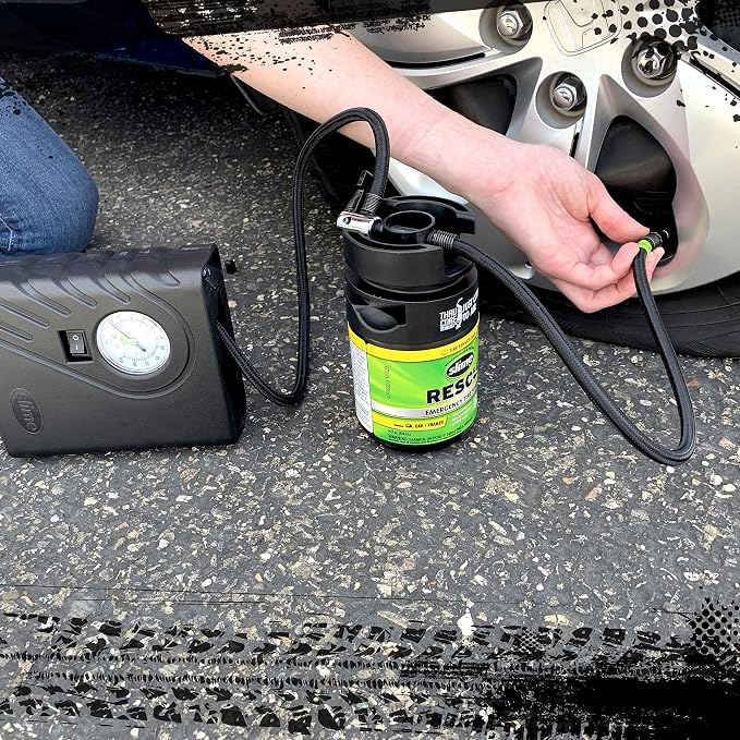 Slime 10188 Flat Tire Puncture Repair Sealant, Rescue, Emergency Repair for Highway Vehicles, Universal fit, Non-Toxic, eco-Friendly